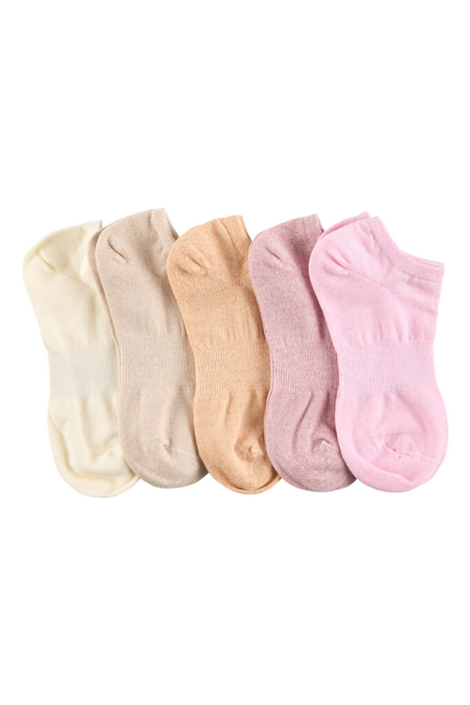 Women's Cotton Ankle Socks with Arch Support - 5 Pack- Twisted Combo